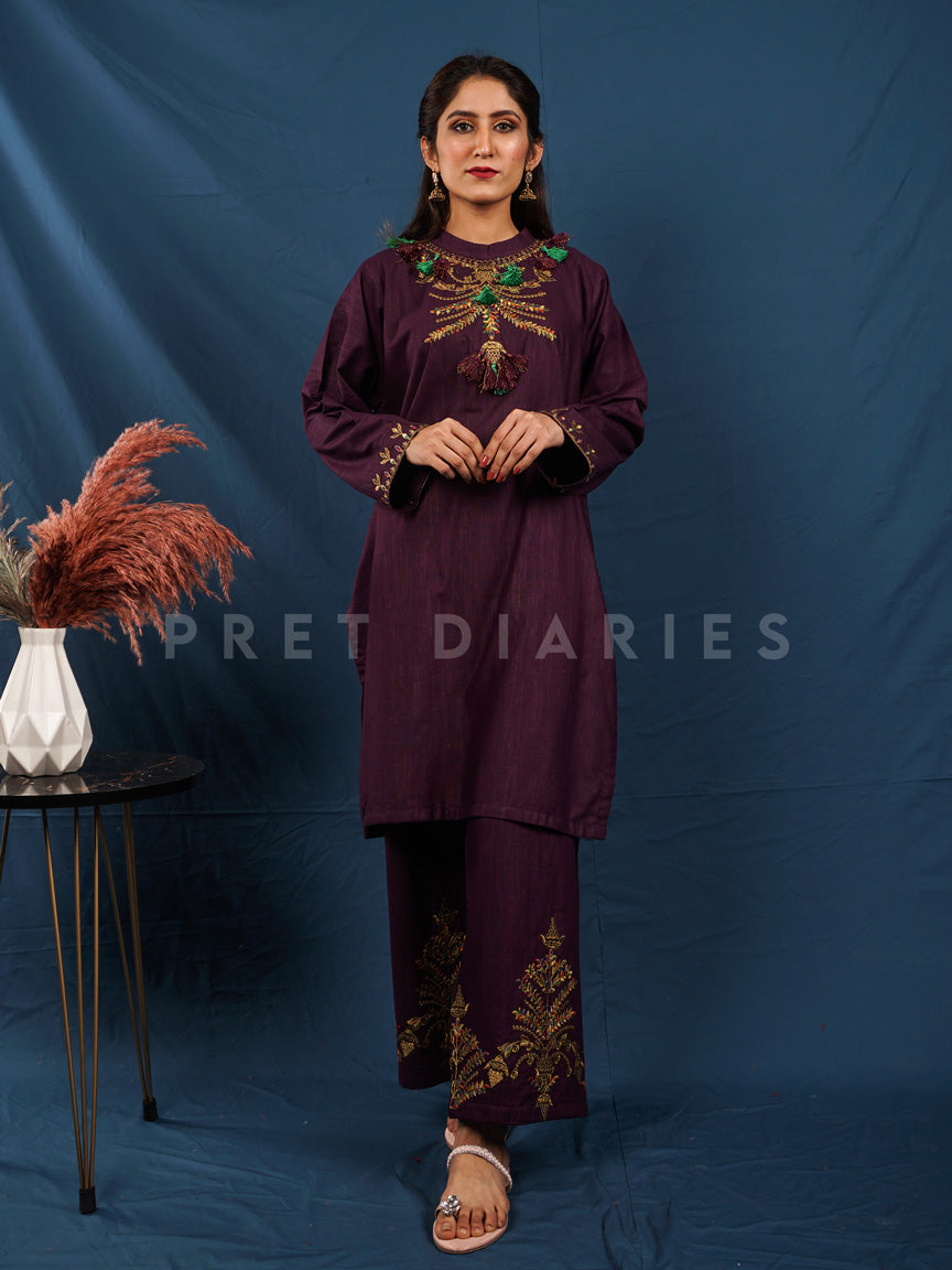Purple Khaddar 2 pc - 54490