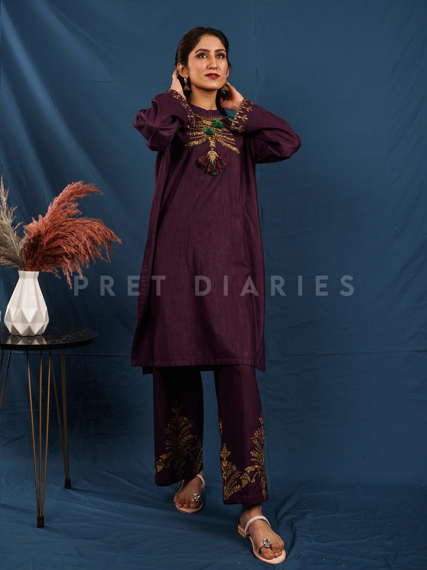 Purple Khaddar 2 pc - 54490