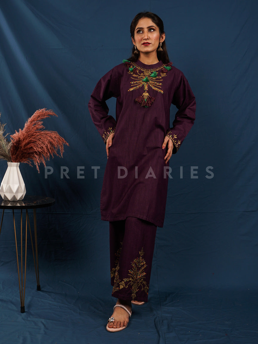 Purple Khaddar 2 pc - 54490