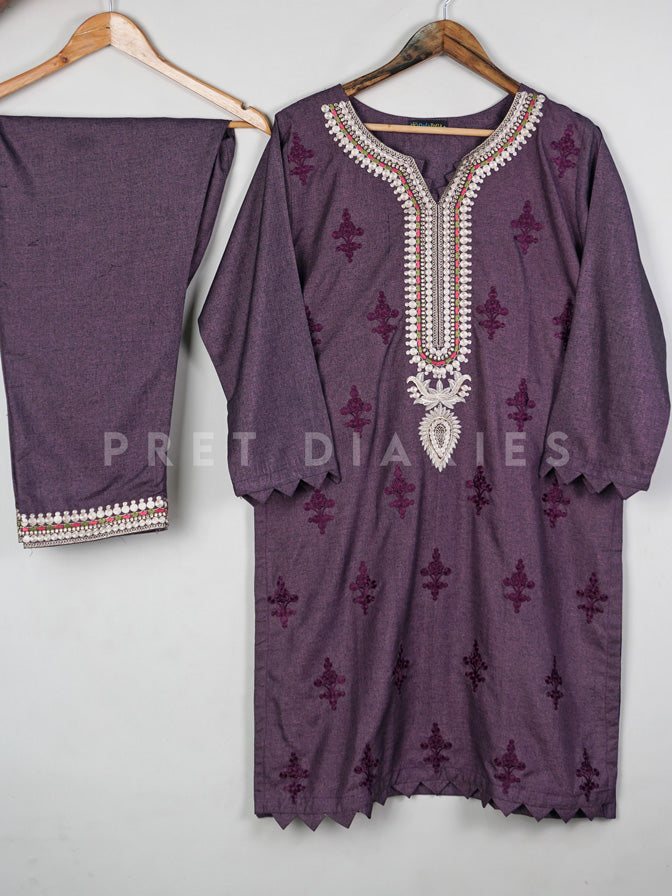 Purple Embroidered 2 pc - 54455