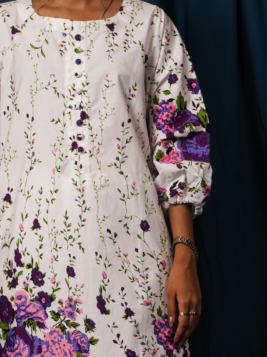 White Printed 2 pc - 54721