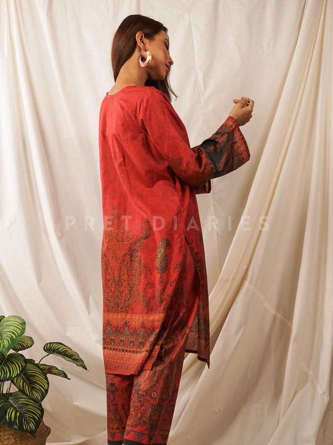 Red Lawn Printed 2 pc - 54544