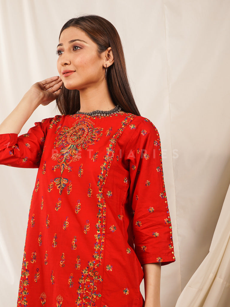 Red Embroidered 2 pc - 54516