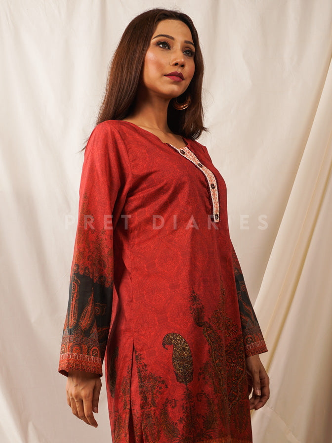 Red Lawn Printed 2 pc - 54544