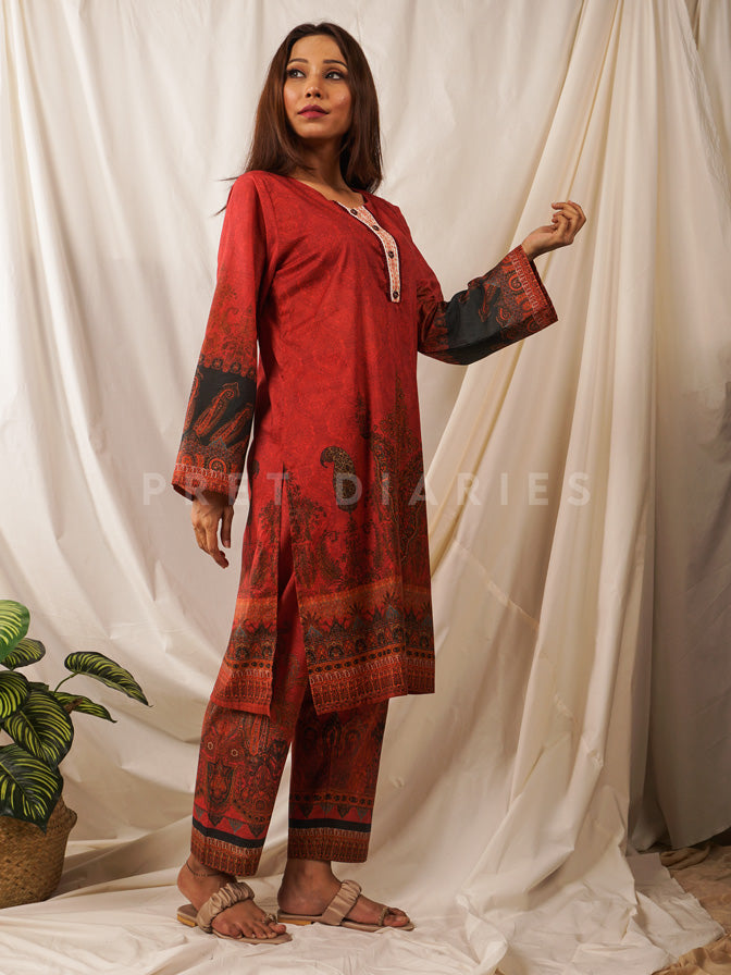 Red Lawn Printed 2 pc - 54544