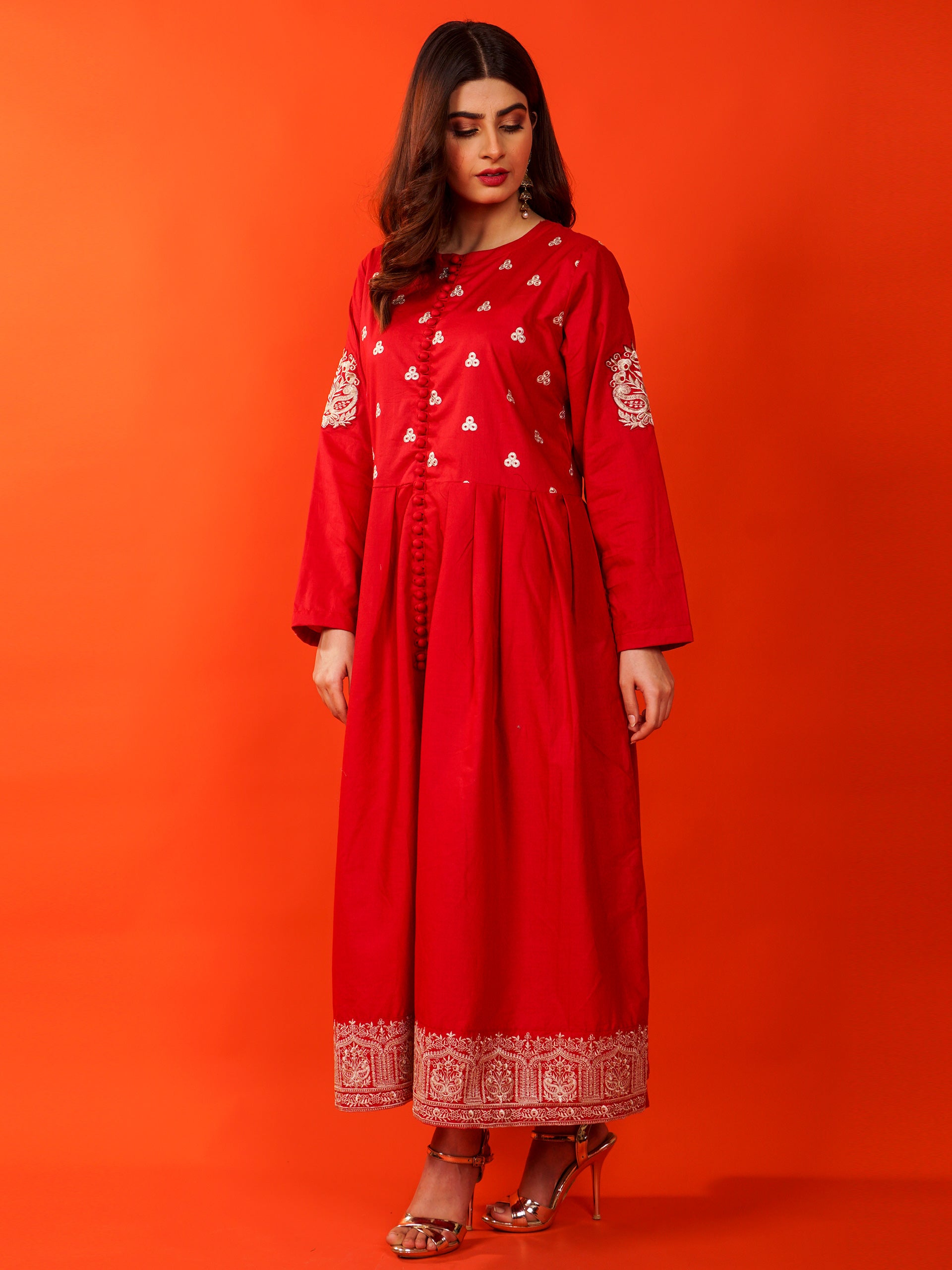 Red Embroidered 2 pc - 54823