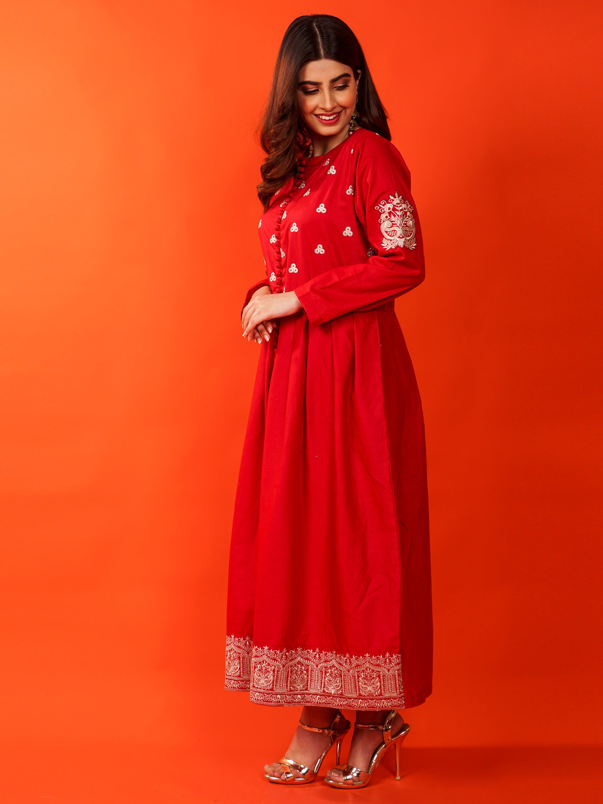 Red Embroidered 2 pc - 54823