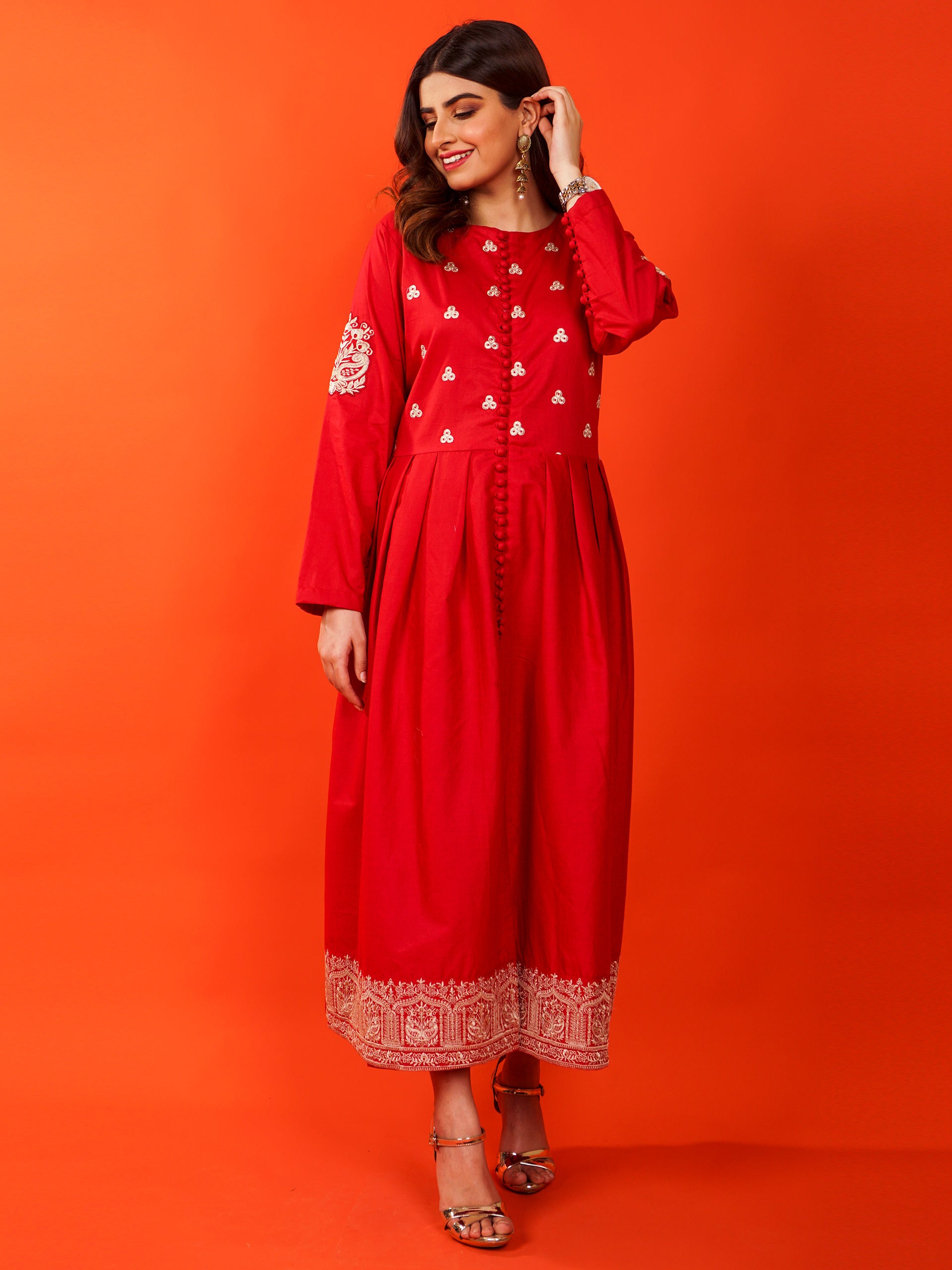Red Embroidered 2 pc - 54823