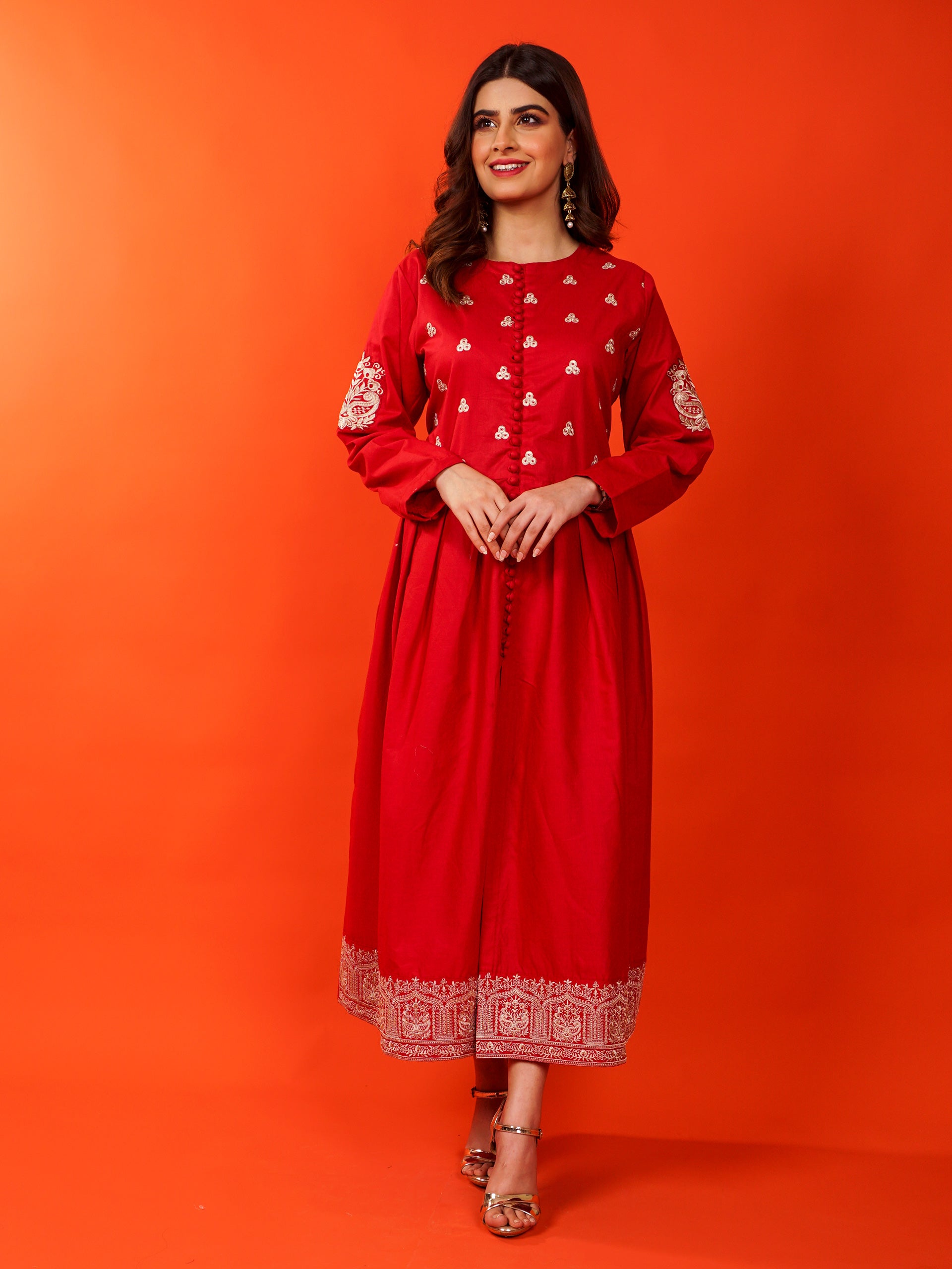 Red Embroidered 2 pc - 54823
