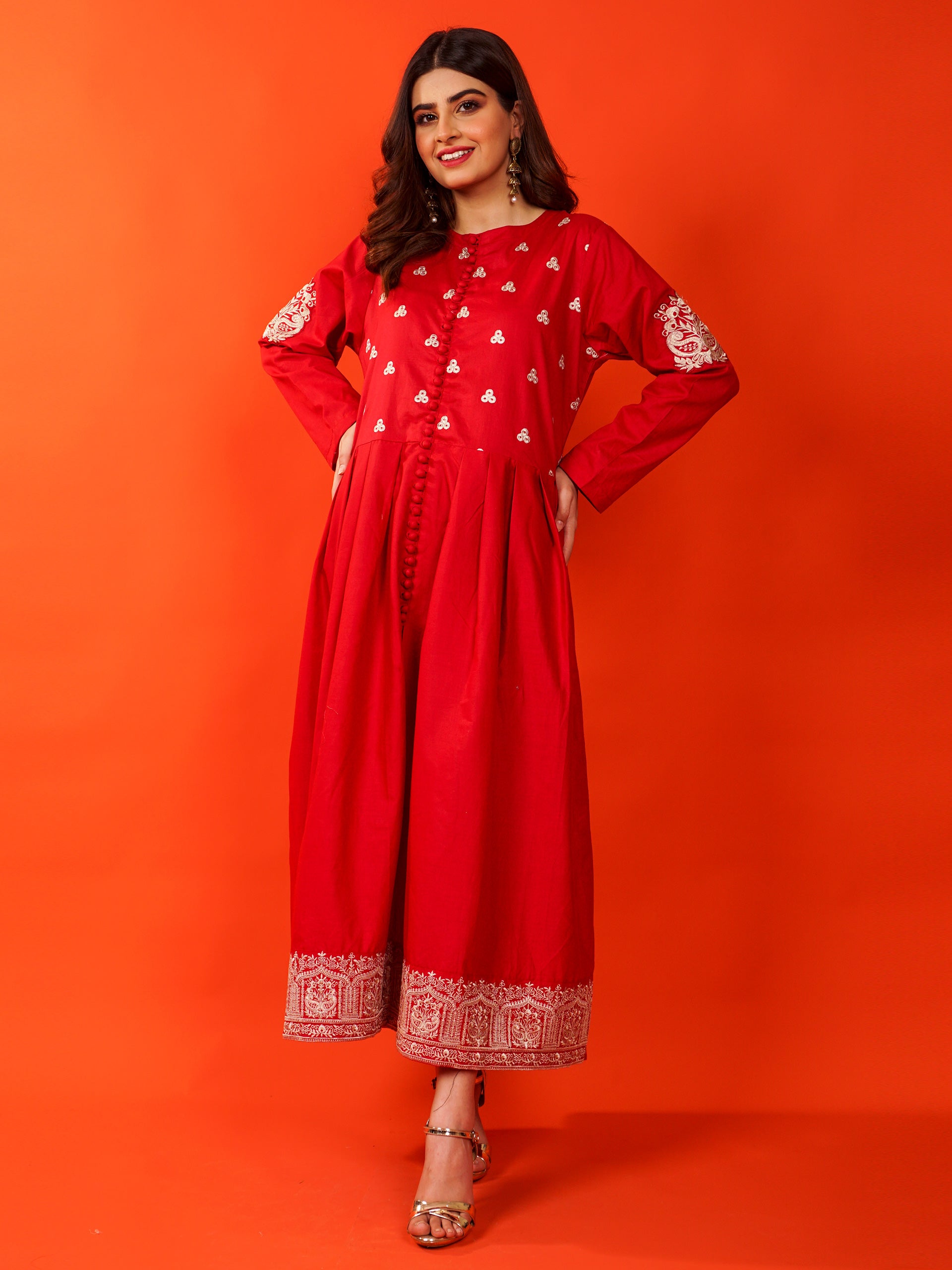 Red Embroidered 2 pc - 54823