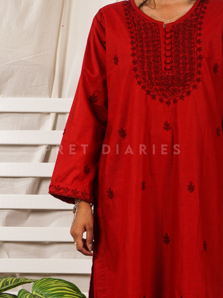 Red Hand Embroidered 2 pc - 54742