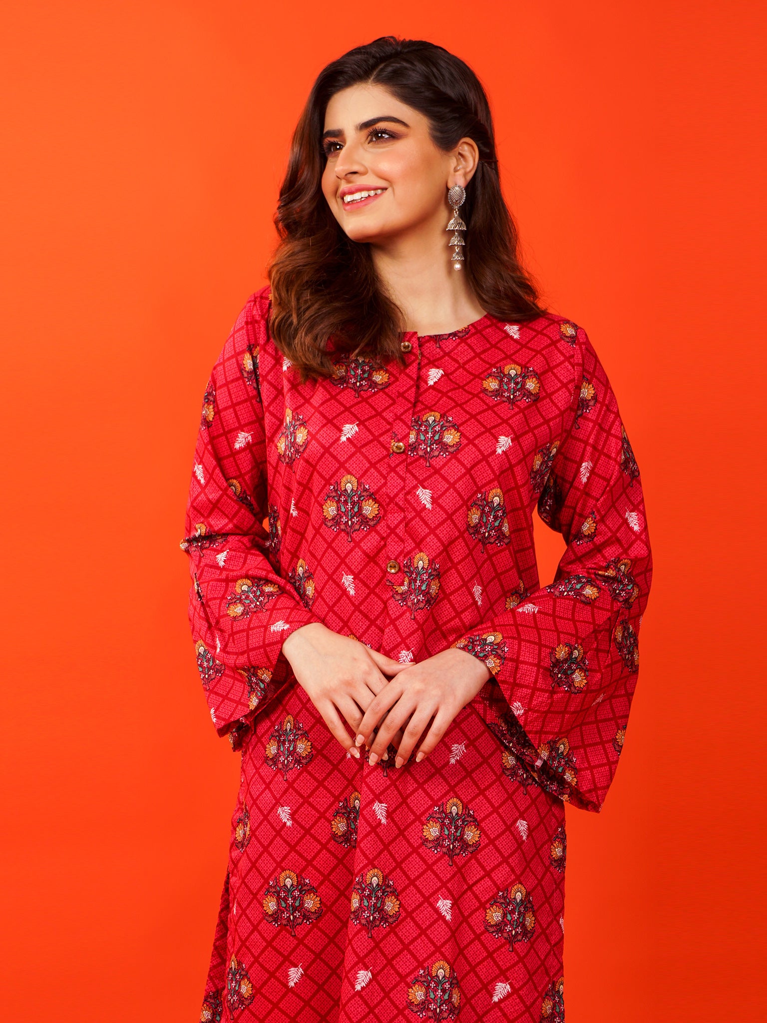 Red Lawn Printed 2 pc - 54916