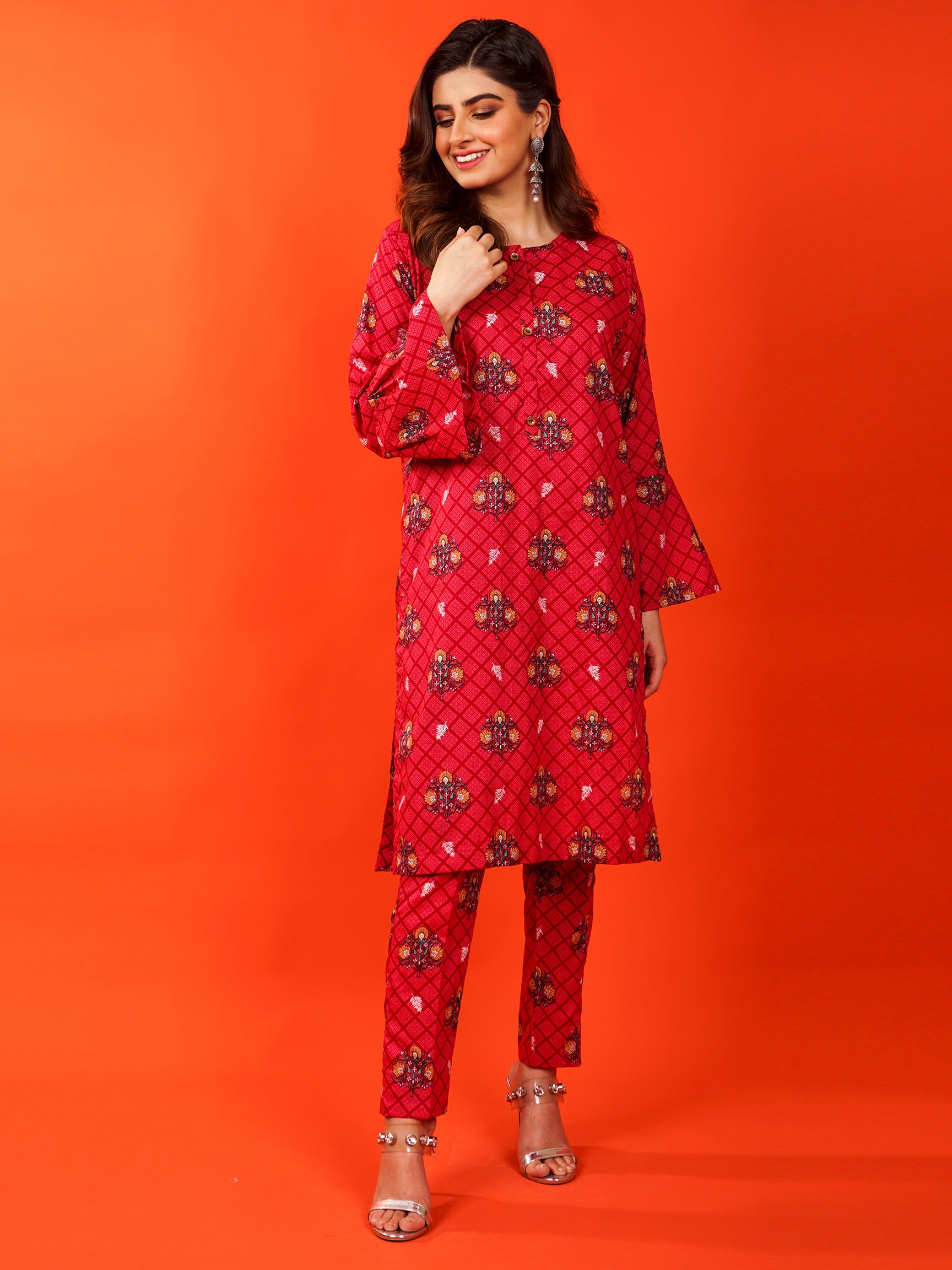 Red Lawn Printed 2 pc - 54916