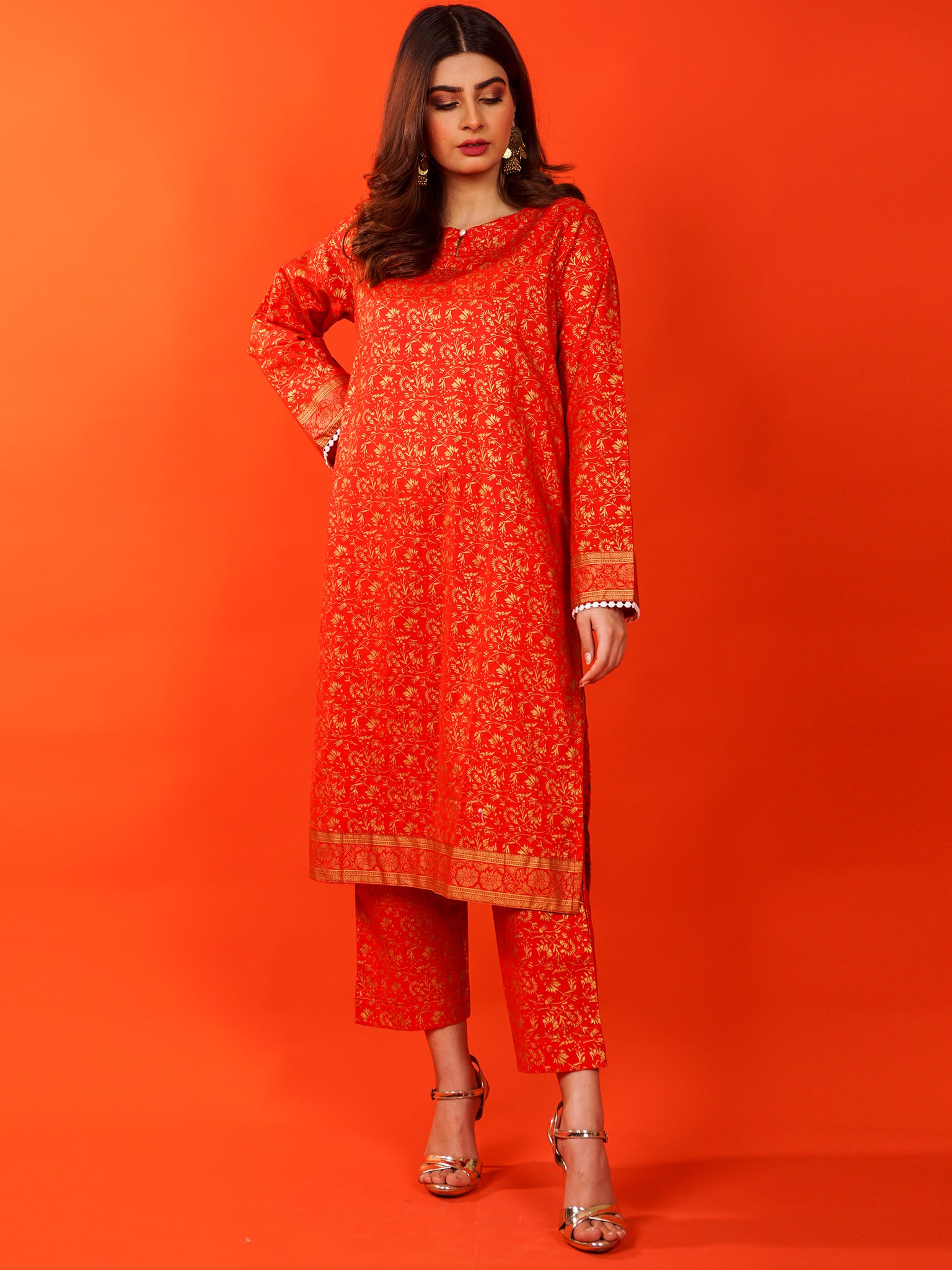 Red Lawn Printed 2 pc - 54918