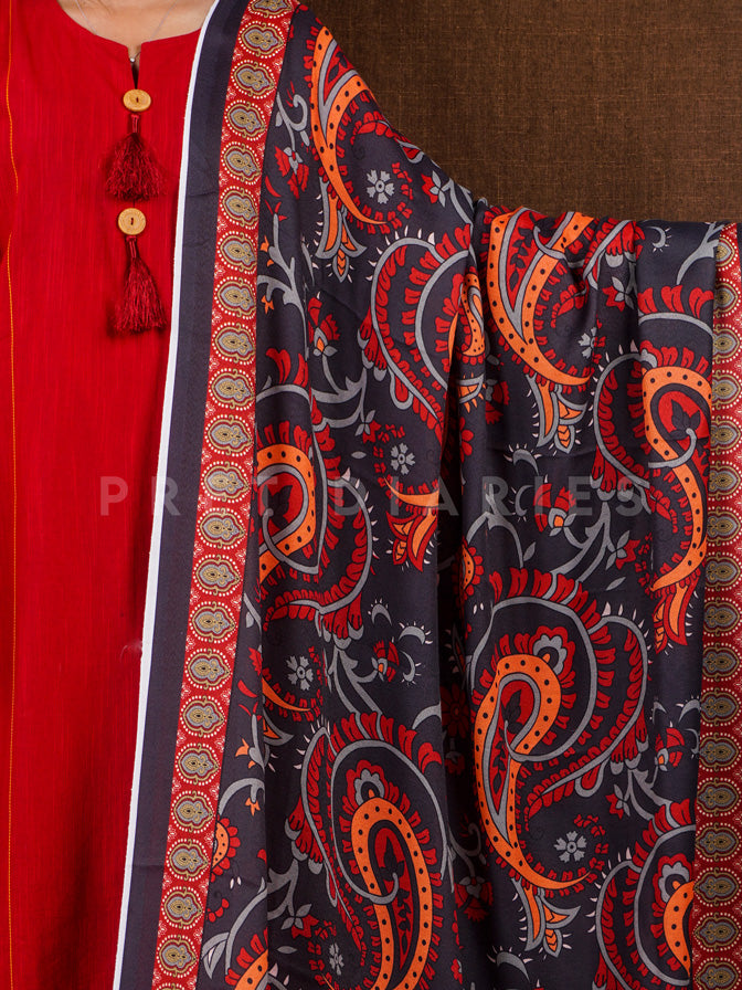 Red Khaddar 3 pc - 54812