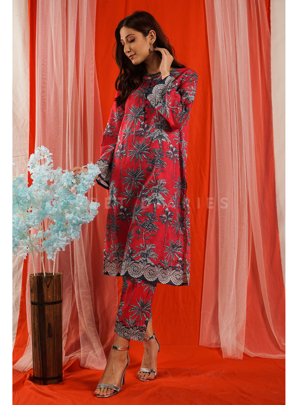 Pink Lawn Printed 2 pc - 54652