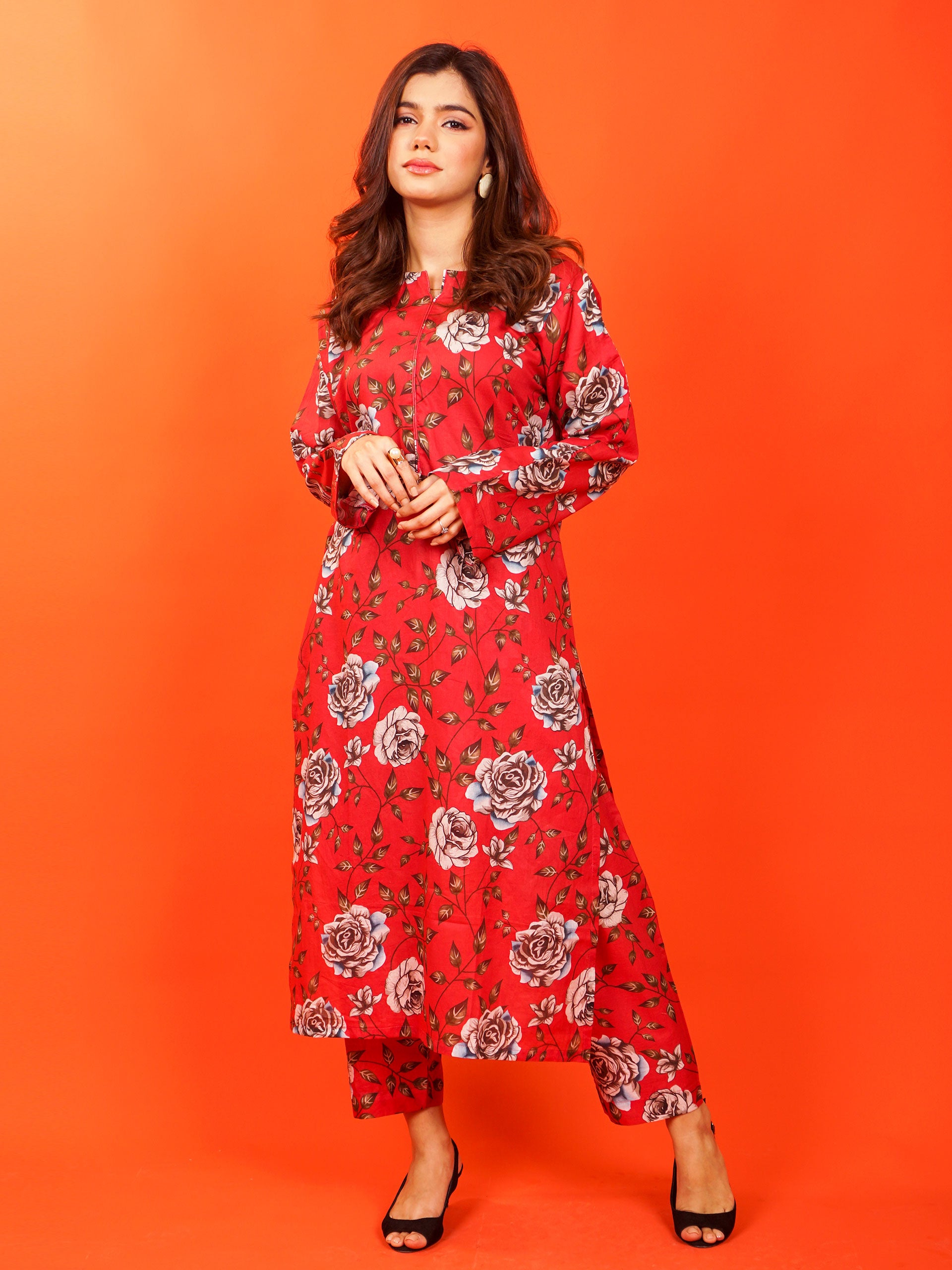 Red Digital Printed 2 pc - 54914