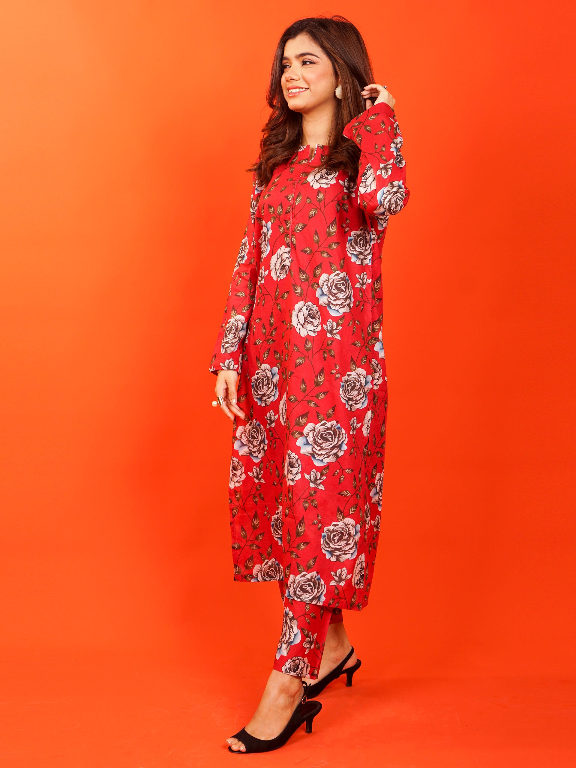 Red Digital Printed 2 pc - 54914