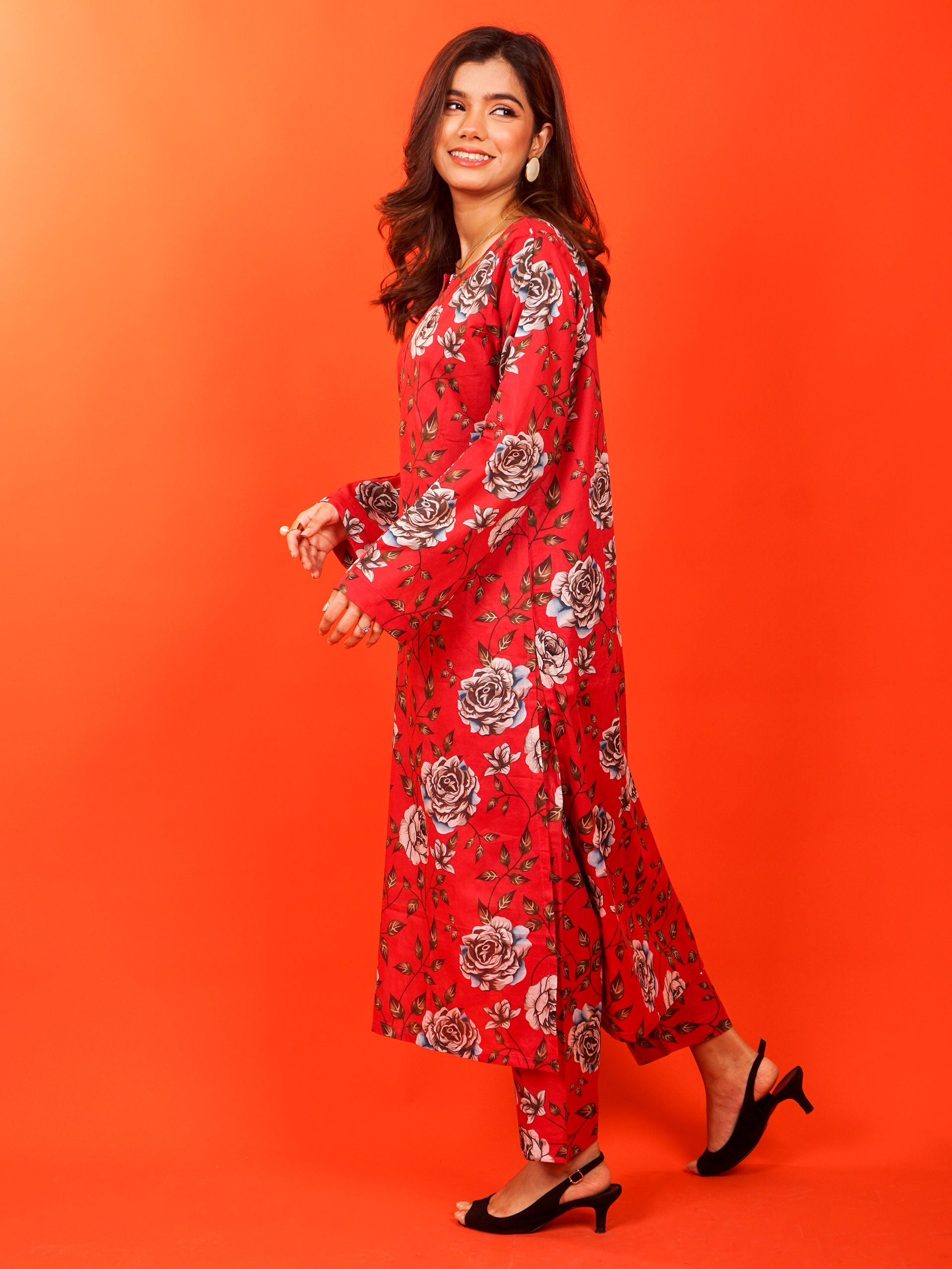 Red Digital Printed 2 pc - 54914