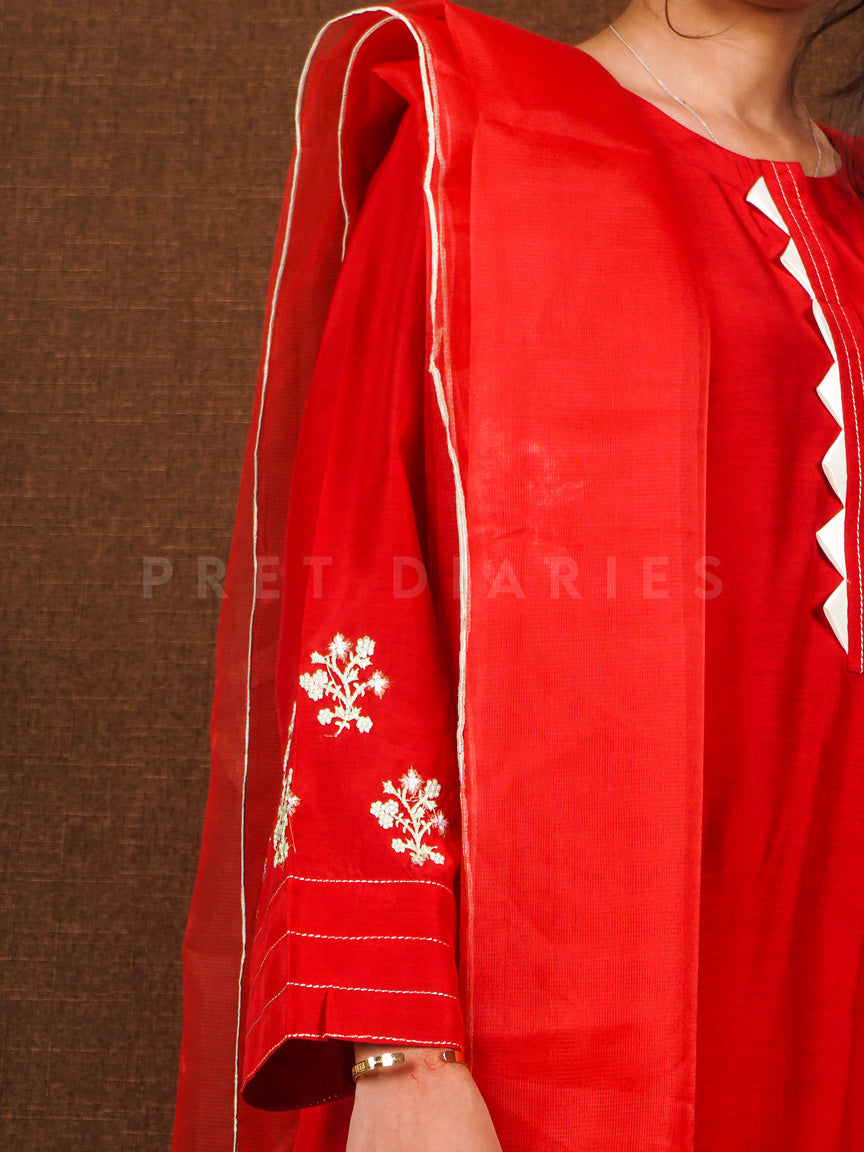 Red Embroidered 3 pc - 54859