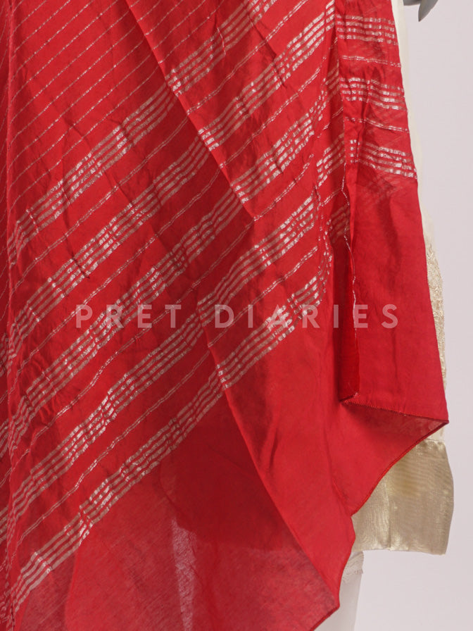 Red Banarsi Dupatta - 54423