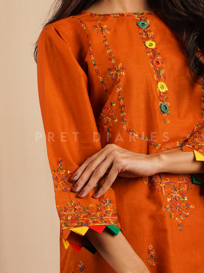 Rust Embroidered 2 pc - 54235