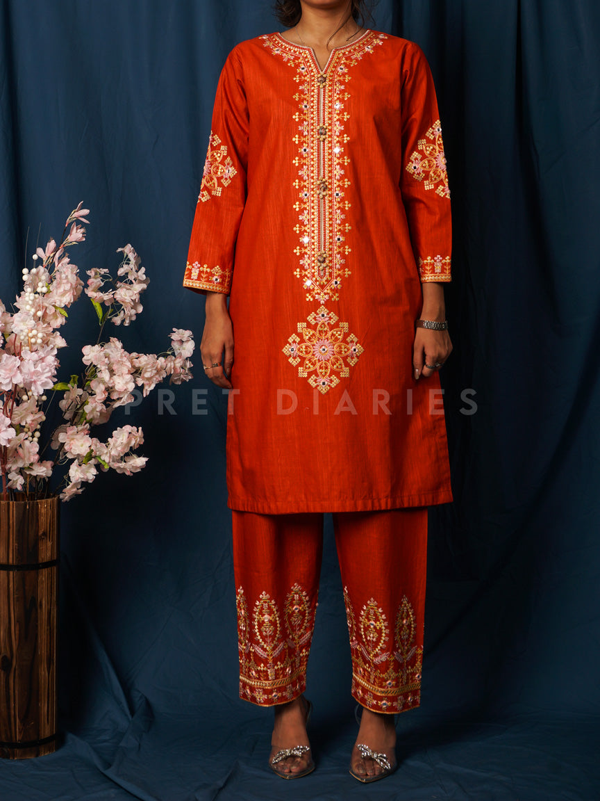 Rust Khaddar 2 pc - 54522