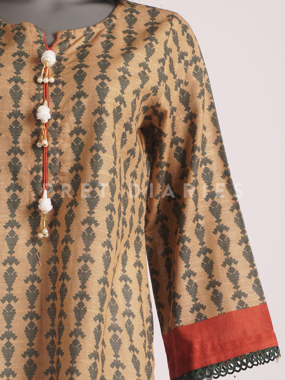 Brown Khaddar Kurta - 54436