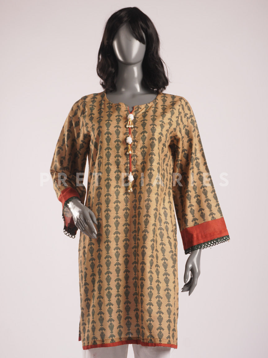 Brown Khaddar Kurta - 54436