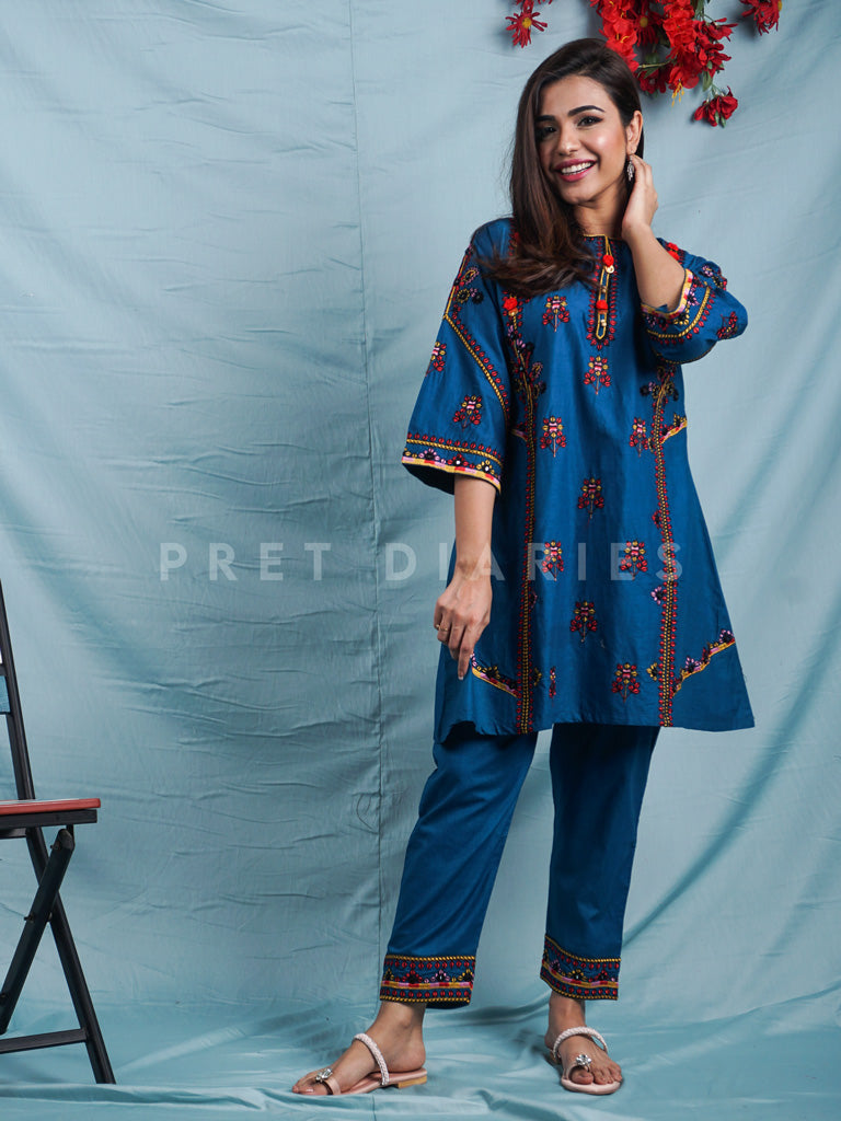 Teal Embroidered 2 pc - 54278