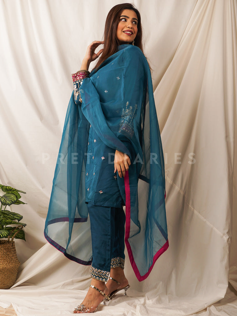 Teal Organza 3 pc - 54503