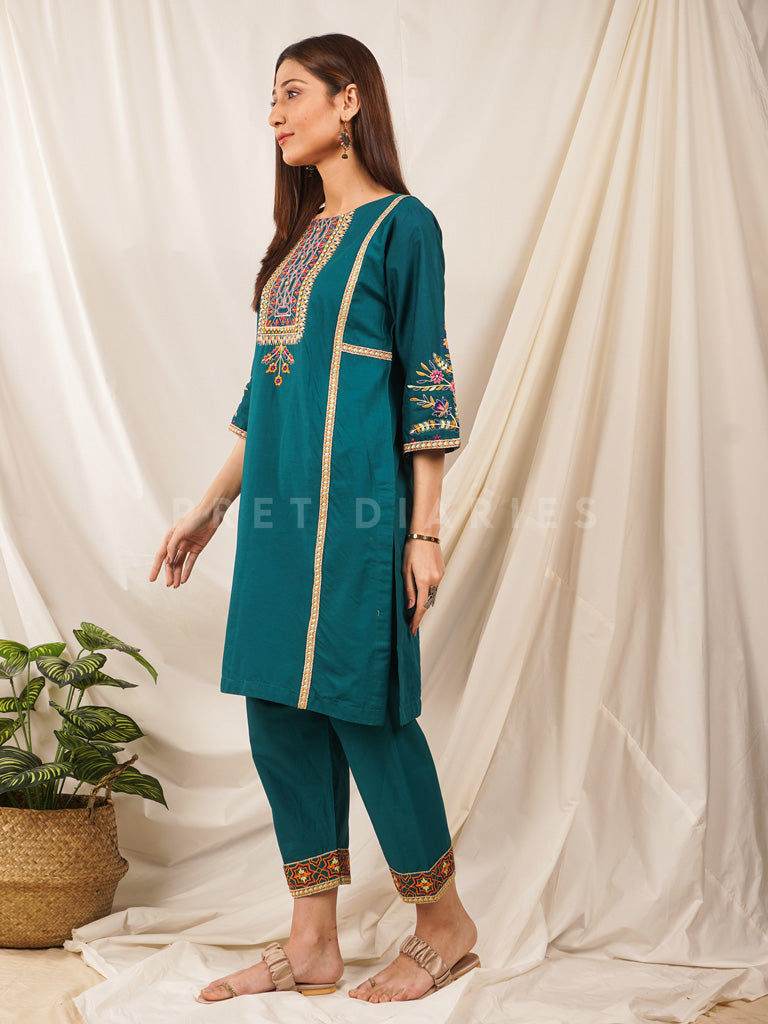 Teal Embroidered 2 pc - 54518