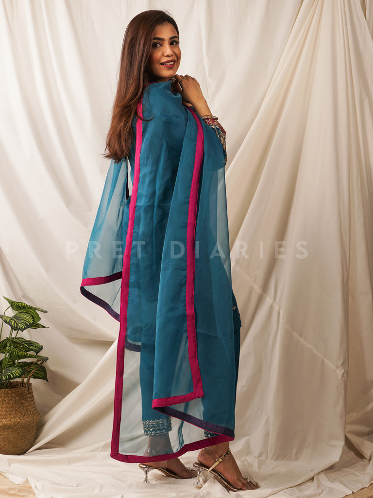Teal Organza 3 pc - 54503