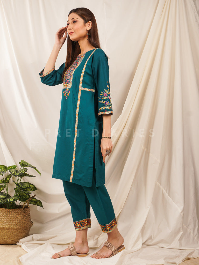 Teal Embroidered 2 pc - 54518