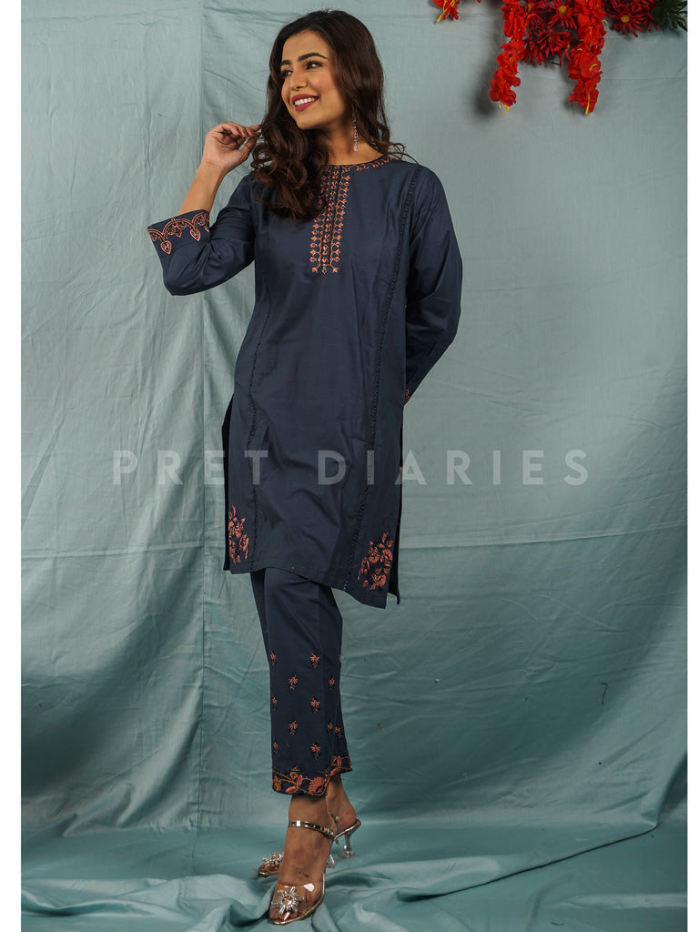 Teal Embroidered 2 pc - 54601