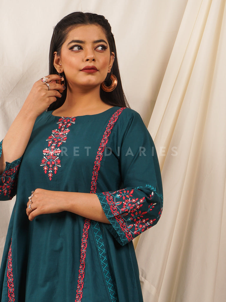 Teal Embroidered 2 pc - 54567