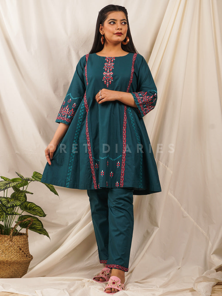 Teal Embroidered 2 pc - 54567