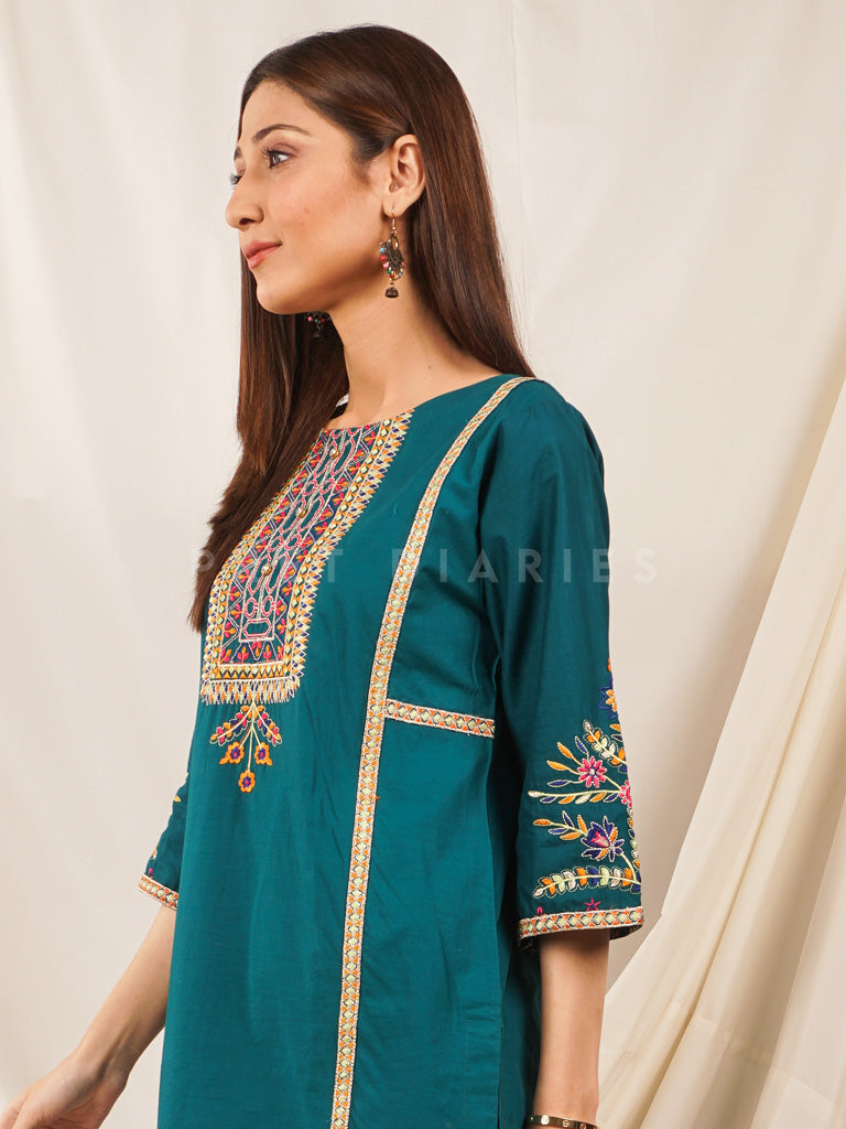 Teal Embroidered 2 pc - 54518
