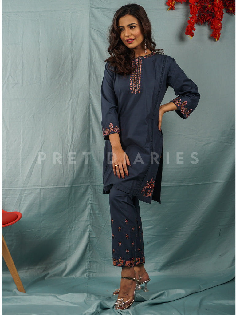 Teal Embroidered 2 pc - 54601