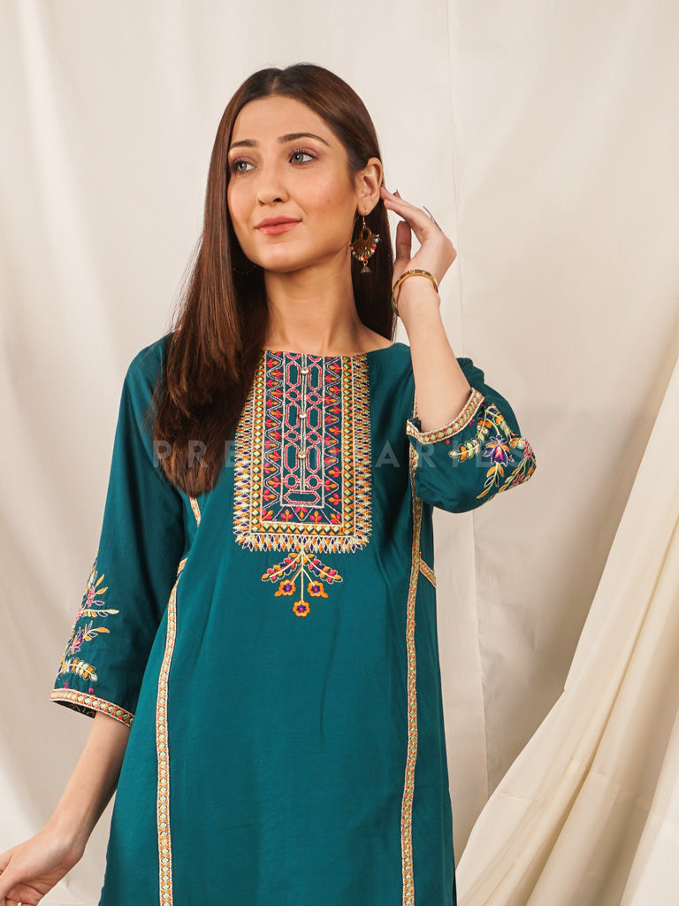 Teal Embroidered 2 pc - 54518