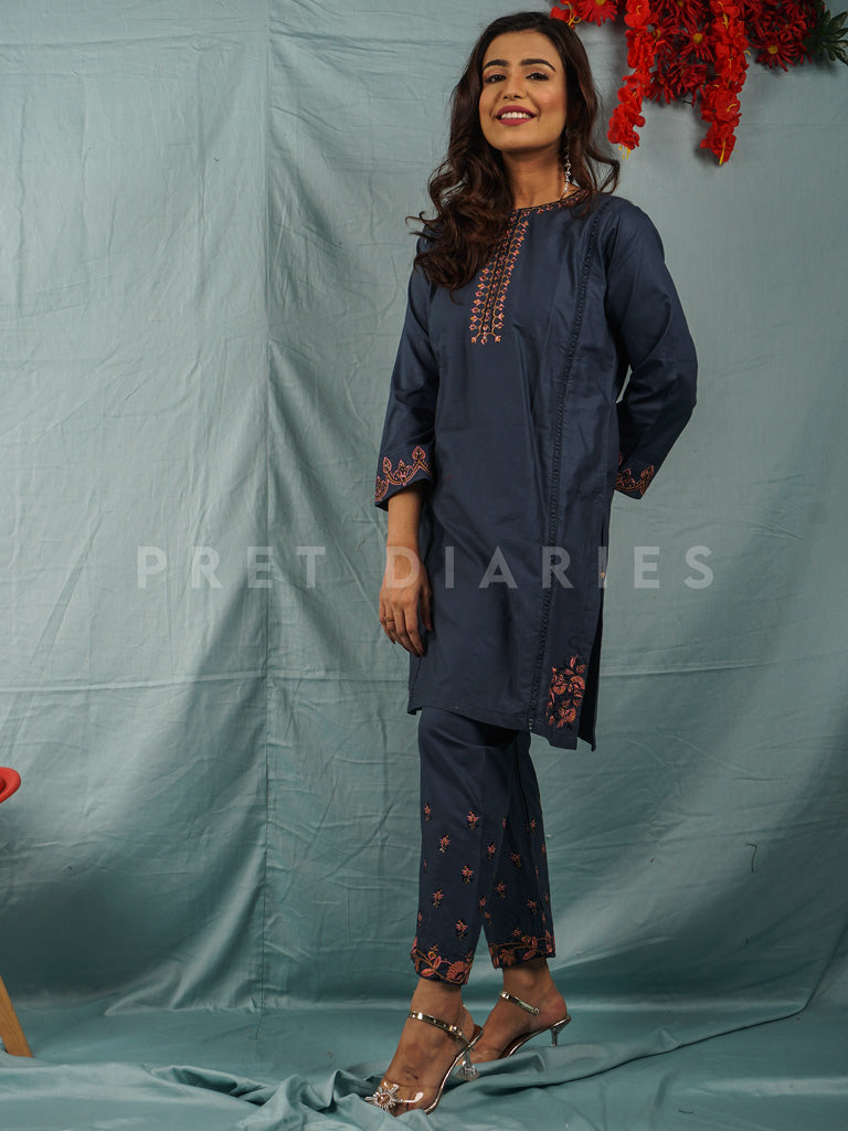 Teal Embroidered 2 pc - 54601