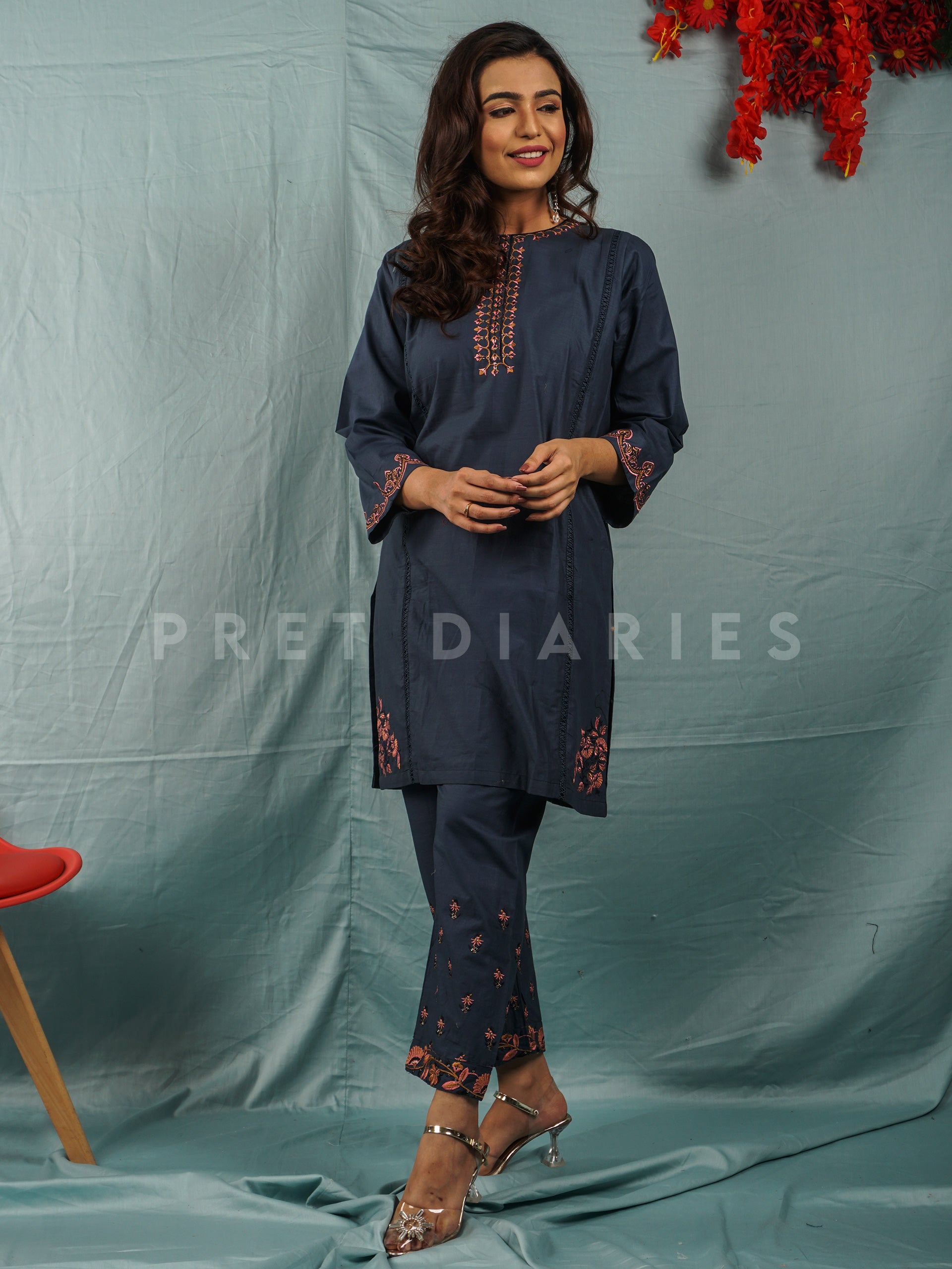 Teal Embroidered 2 pc - 54601