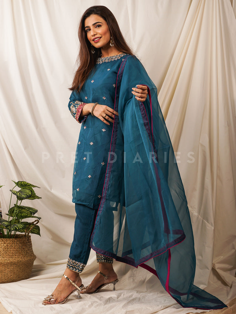 Teal Organza 3 pc - 54503