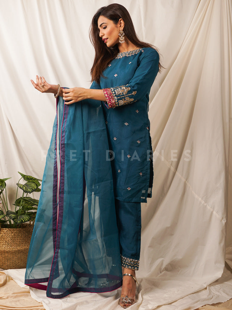 Teal Organza 3 pc - 54503