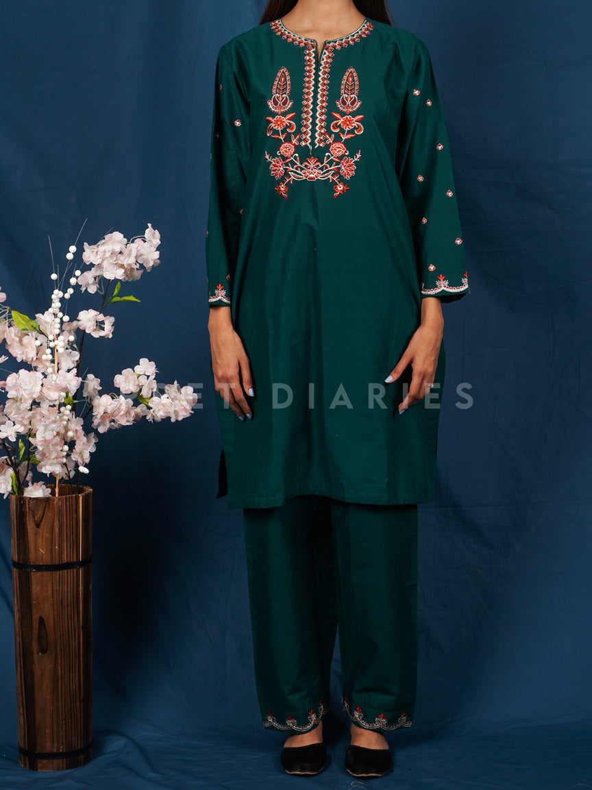 Teal Embroidered 2 pc - 54735