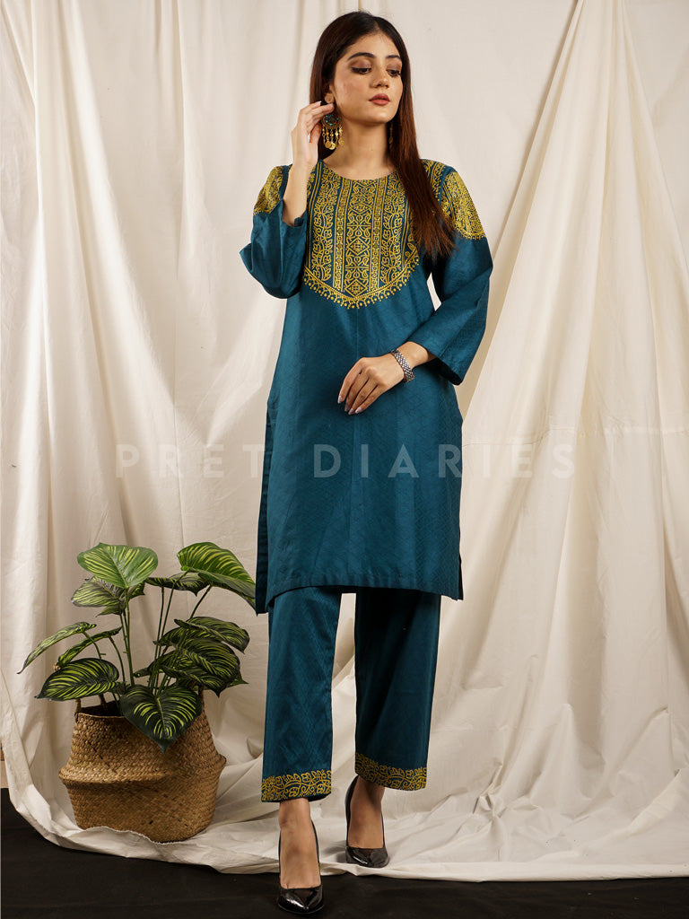 Teal Embroidered 2 pc - 54704