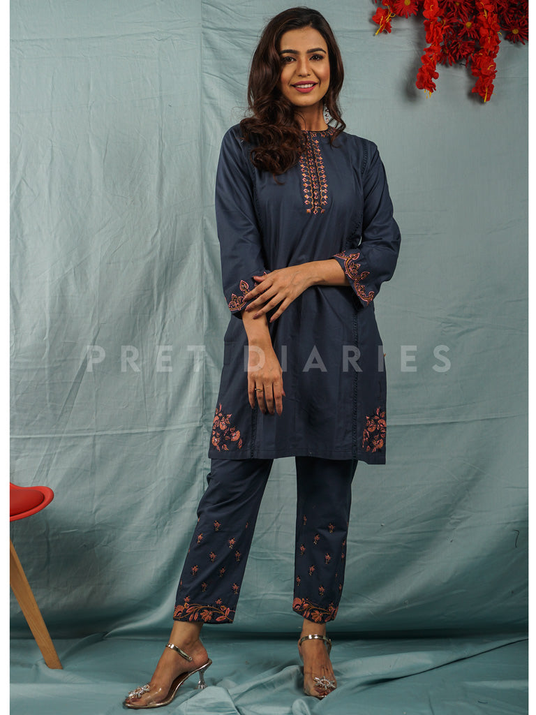 Teal Embroidered 2 pc - 54601