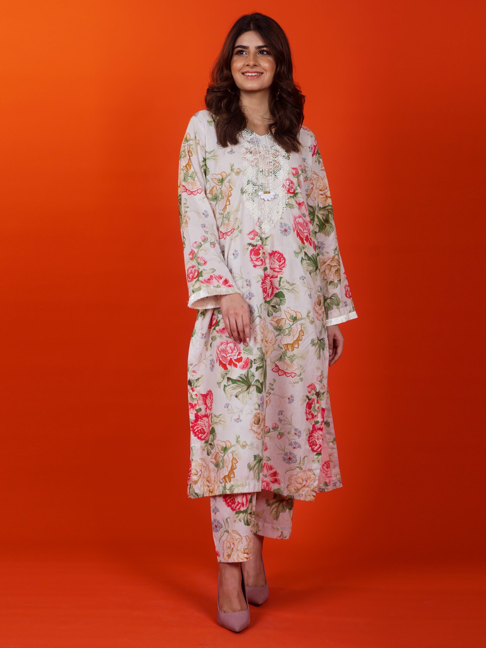 White Embroidered 2 pc - 54781