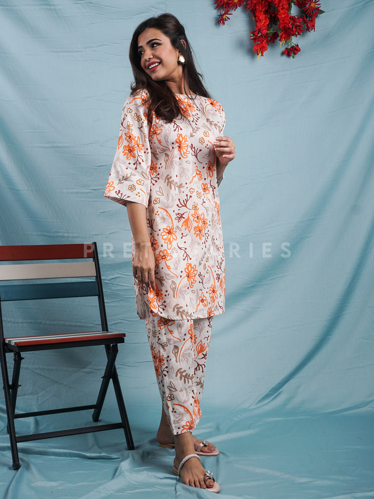 White Digital Printed 2 pc - 54495