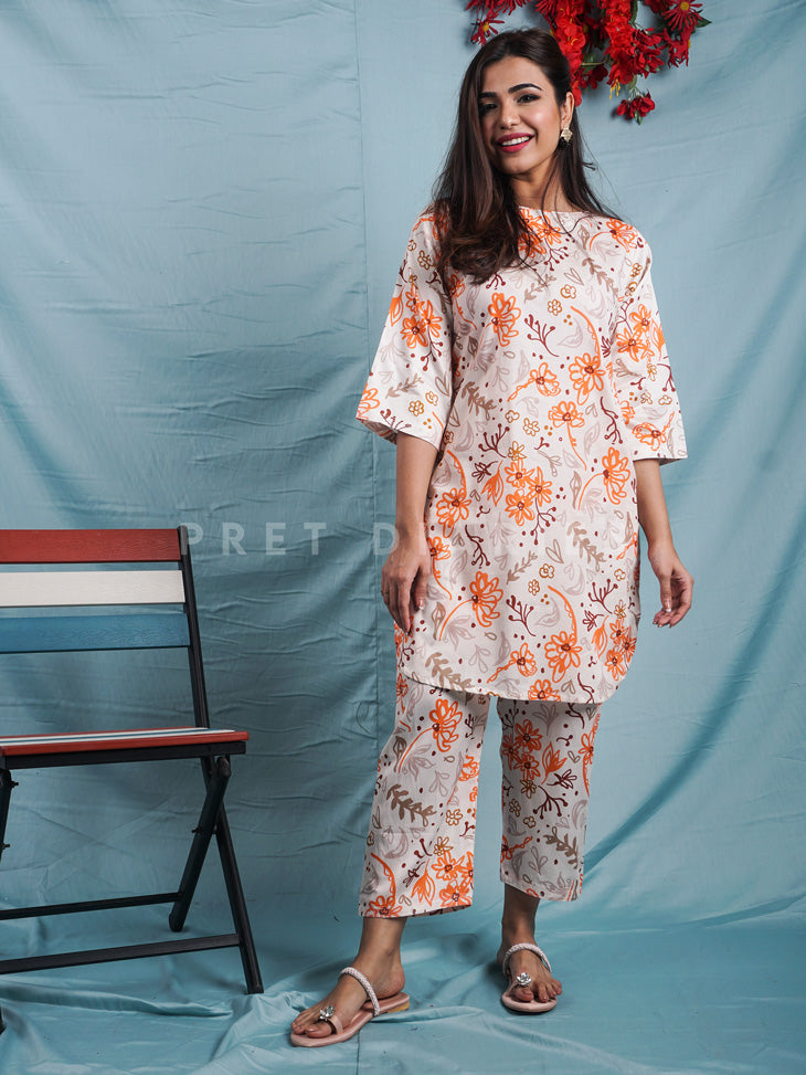White Digital Printed 2 pc - 54495
